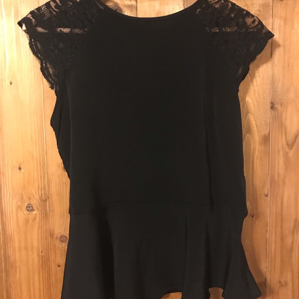Lace Back Peplum Top